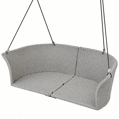 White resin wicker online porch swing